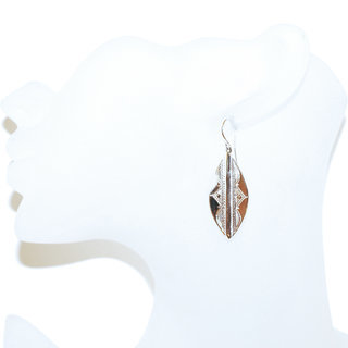 Bijoux ethniques touareg boucles d'oreilles en argent 925 pendantes feuilles graves- Niger 208 b