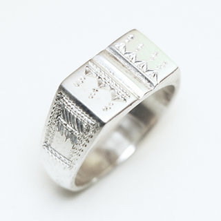 Bijoux ethniques touareg berbres bague en argent 925 femme berbre chevalire fine rectangle grave artisanale personnalise - Niger 312 a