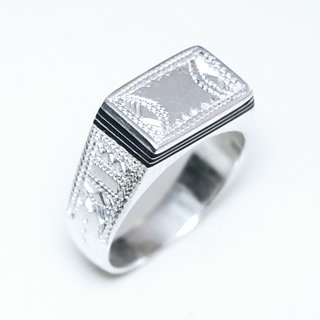 Bijoux touareg ethniques berbres bague argent 925 massif homme femme personnaliss artisanale chevalire fine rectangle grave - Niger 088 a