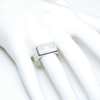 Bijoux touareg ethniques berbres bague argent 925 massif homme femme personnaliss artisanale chevalire fine rectangle grave - Niger 089 b