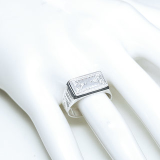 Bijoux touareg ethniques berbres bague argent 925 massif homme femme personnaliss artisanale chevalire fine rectangle grave - Niger 090 b