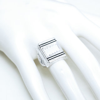 Bijoux touareg ethniques berbres bague argent 925 massif homme femme personnaliss artisanale chevalire rectangle grave - Niger 091 b