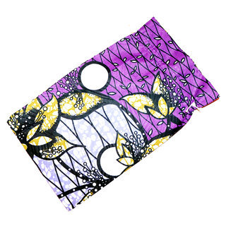 Pochette cadeau bijoux en tissu sac africain wax emballage ide homme femme pour anniversaire, nol, saint-valentin boite grande violet - Mali POTG004 a