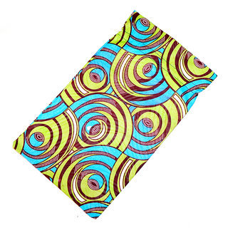 Pochette cadeau bijoux en tissu sac africain wax emballage ide homme femme pour anniversaire, nol, saint-valentin boite grande vert bleu - Mali POTG001 a