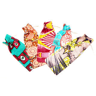 Pochette cadeau bijoux en tissu sac africain wax emballage ide homme femme pour anniversaire, nol, saint-valentin boite longue - Mali POLO008 b