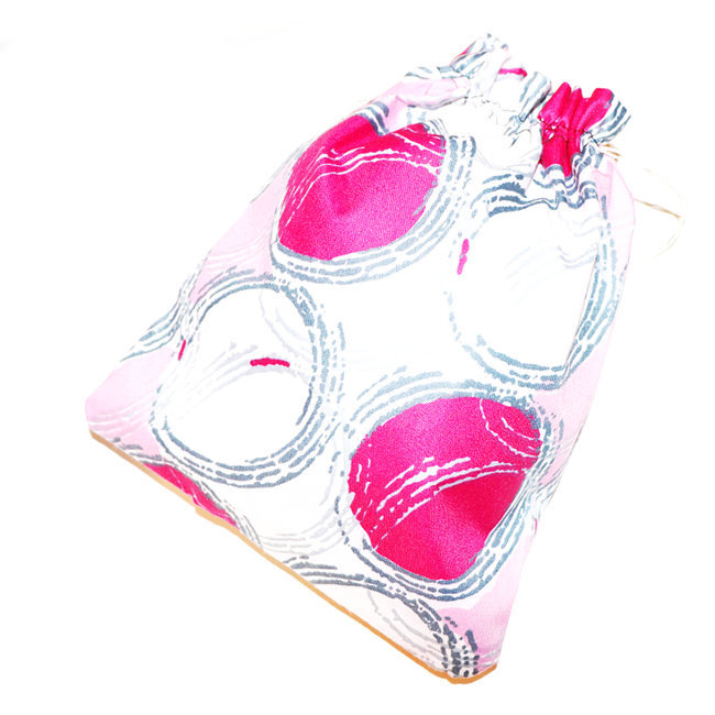Pochette cadeau-rangement en tissu wax 23x17 cm rose - Mali POG002