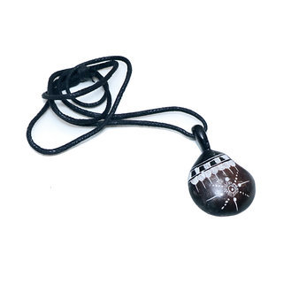 Bijoux Touareg Ethniques pendentif artisanal collier Pierre de l'Ar savon talc statite personnaliss goutte grav gravures fleur - Niger 016 a