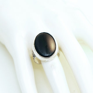 Bijoux ethniques touareg berbres bague en argent 925 massif cabochon pierres semi-prcieuses personnaliss femme homme ovale chevalire gravure Onyx noir - Niger 112 b