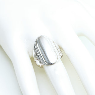 Bijoux ethniques touareg berbres bague chevalire en argent 925 femme homme berbre personnalise longue navette grave artisanale relief volume - Niger 328 b