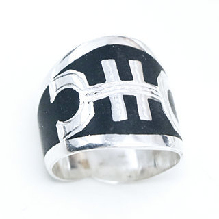 Bijoux touareg ethniques berbres amazigh symbole bague en argent 925 homme femme personnalise grav gravure large bne - Niger 093 a