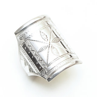 Bijoux ethniques touareg berbres bague en argent 925 femme homme chevalire rectangle berbre personnalise grave gravure artisanale - Niger 348 a