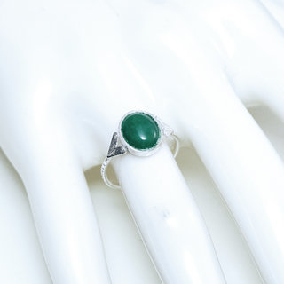 Bijoux ethniques touareg berbres bague argent 925 femme pierres semi-prcieuses fines Agate verte ovale gravure artisanale personnalise - Niger 155 b