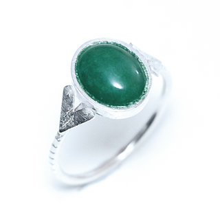 Bijoux ethniques touareg berbres bague argent 925 femme pierres semi-prcieuses fines Agate verte ovale gravure artisanale personnalise - Niger 155 a