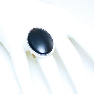 Bijoux ethniques touareg berbres cabochon bague argent 925 femme homme pierres semi-prcieuses fines grande Onyx noir ovale grave artisanale personnalis - Niger 157 b