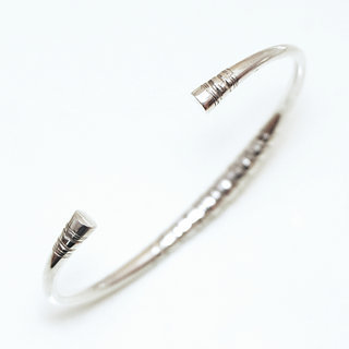 Bijoux ethniques touareg berberes bracelet en argent 925 massif homme femme enfant gourmette jonc ouvert rond gravs - Niger 034 c