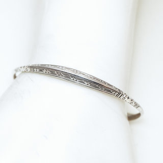 Bijoux ethniques touareg berberes bracelet en argent 925 massif homme femme enfant gourmette jonc ouvert angle grav - Niger 129 b