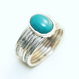 Bijoux ethniques touareg berbres bague en argent 925 massif semainier femme homme semainier pierres semi-prcieuses vraie Turquoise grav multi plusieurs sept anneaux - Niger 028 a