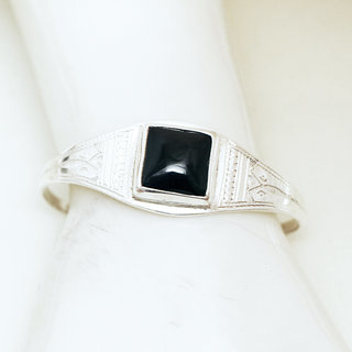 Bijoux ethniques touareg bracelet manchette en argent 925 massif homme femme grav large et pierre fine carr Onyx noir - Niger 027 b