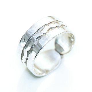 Bijoux ethniques touareg berbres bague en argent 925 massif homme femme anneau alliance duo perle mariage grave artisanale - Niger 366 c