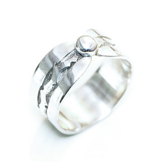 Bijoux ethniques touareg berbres bague en argent 925 massif homme femme anneau alliance duo perle mariage grave artisanale - Niger 366 a