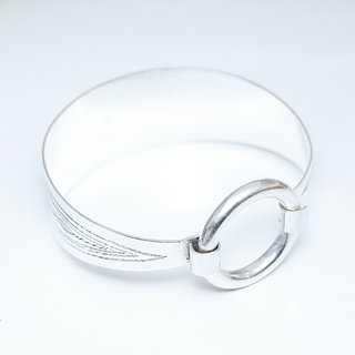 Bijoux ethniques touareg berberes bracelet en argent 925 massif femme jonc ferm large anneau cercle grav gravure artisanal - Niger 163 d