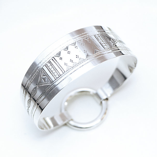 Bracelet argent 925 touareg manchette anneau fermé - Niger 163