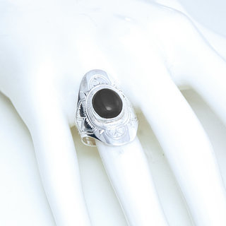 Bijoux ethniques touareg berbres bague argent 925 femme homme pierres semi-prcieuses fines onyx noir ovale navette grave artisanale personnalis - Niger 147 b