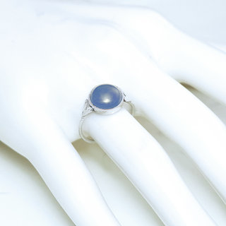 Bijoux ethniques touareg berbres bague argent 925 femme pierres semi-prcieuses fines agate bleue ronde gravure artisanale personnalise - Niger 158 b