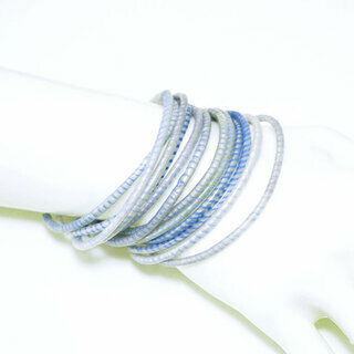 Bijoux Africains Bracelet Jokko plastique recycl tendance Ethniques bleu Nacre Fonc Lot de 12 - Mali 084 b