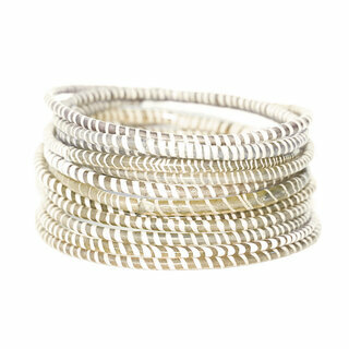 Bijoux Africains Bracelet Jokko Plastique Recycl Tendance Ethniques Beige dogon Lot de 12 - Mali 100 a