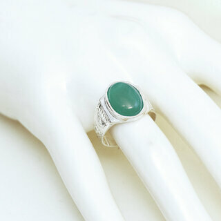 Bijoux ethniques touareg berbres bague argent 925 femme homme pierres semi-prcieuses agate verte grave gravure artisanale personnalise - Niger 138 b